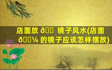 店面放 🐠 镜子风水(店面 🐼 的镜子应该怎样摆放)